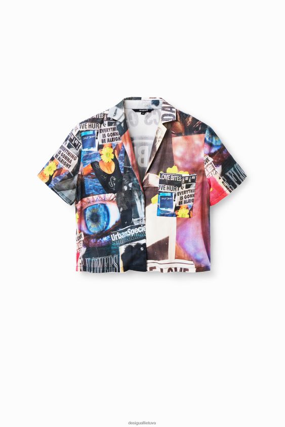 Desigual moterys trumpi laikraščio kurorto marškinėliai apranga S606BV329