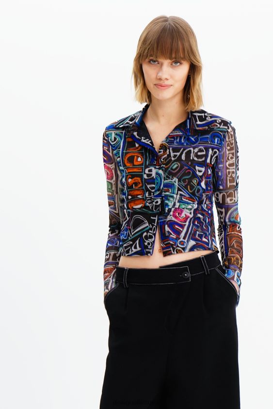 Desigual moterys trumpi ploni tiulio marškinėliai apranga S606BV649