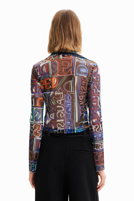 Desigual moterys trumpi ploni tiulio marškinėliai apranga S606BV649