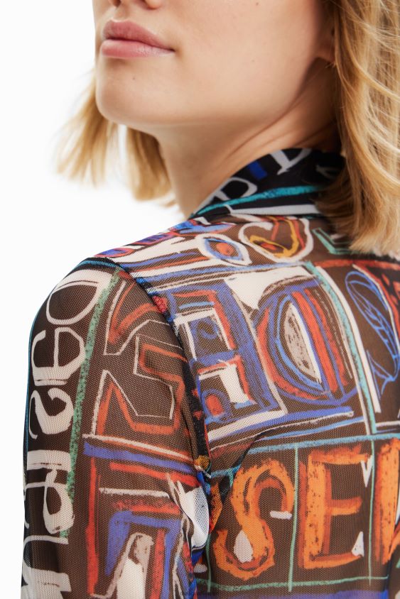 Desigual moterys trumpi ploni tiulio marškinėliai apranga S606BV649
