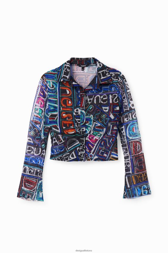 Desigual moterys trumpi ploni tiulio marškinėliai apranga S606BV649