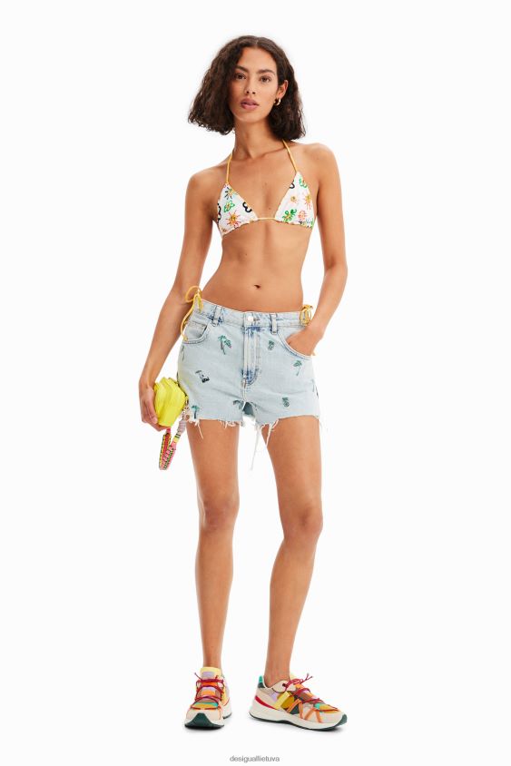 Desigual moterys apverčiamas trikampis bikinio viršus apranga S606BV676