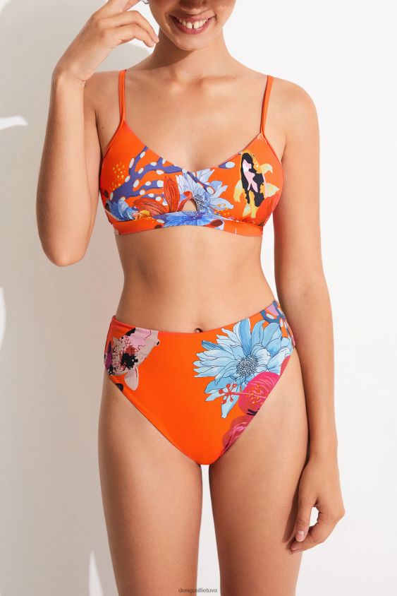 Desigual moterys koralinės bikinio kelnaitės apranga S606BV1121