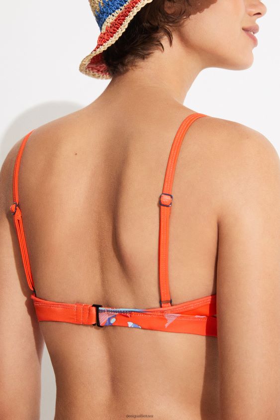 Desigual moterys koralinio trikampio bikinio viršus apranga S606BV1130