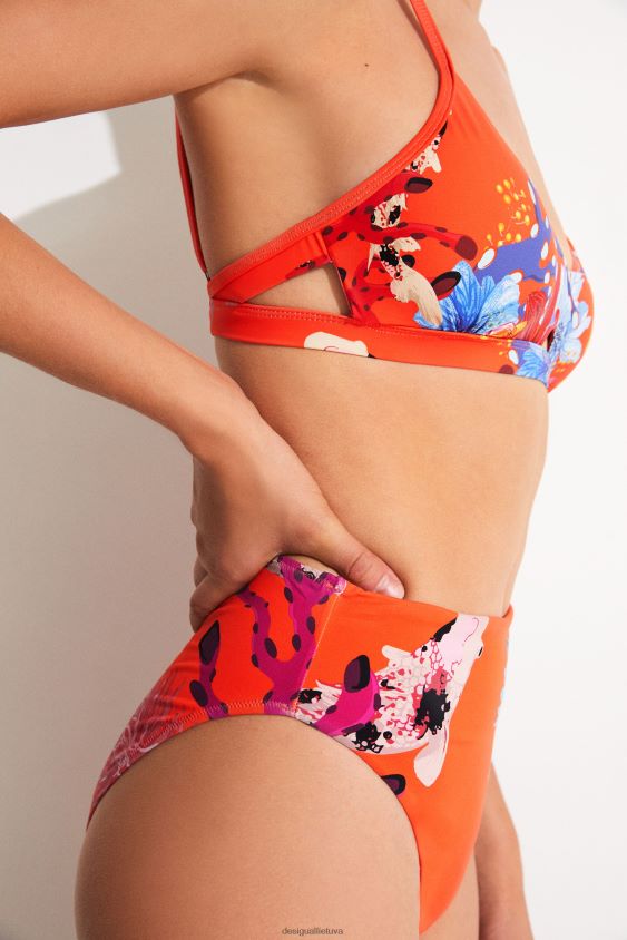 Desigual moterys koralinio trikampio bikinio viršus apranga S606BV1130