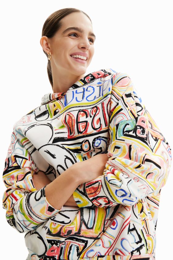 Desigual moterys Disnėjaus peliuko Mikio iliustracijos megztinis apranga S606BV920