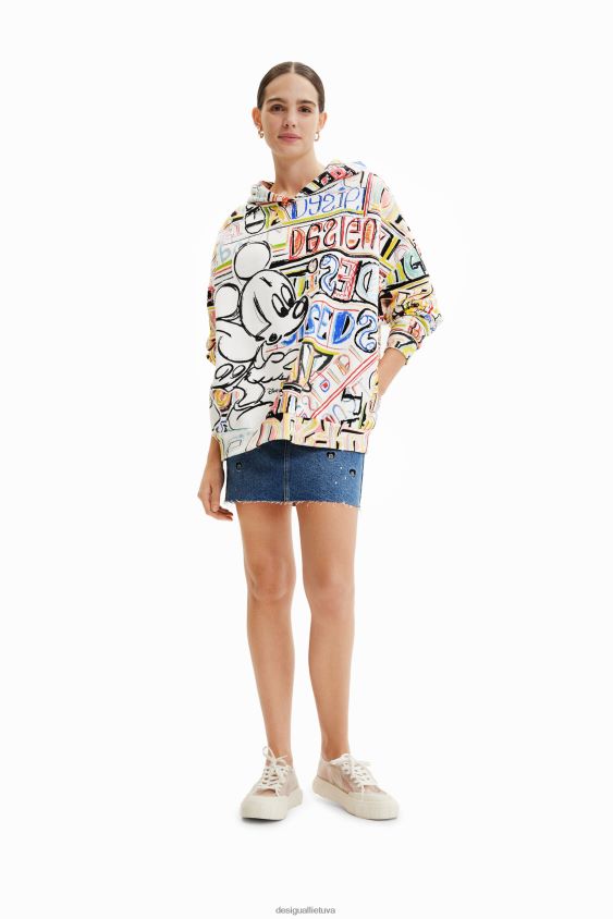 Desigual moterys Disnėjaus peliuko Mikio iliustracijos megztinis apranga S606BV920