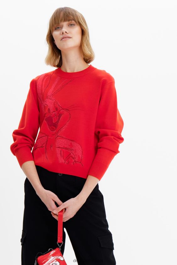 Desigual moterys bugs zuikučiu išsiuvinėtas megztinis apranga S606BV801