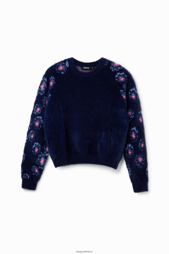 Desigual moterys gėlėtas kailio efekto megztinis apranga S606BV350