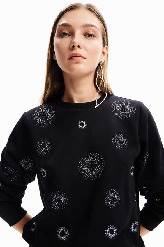 Desigual moterys geometriškai išsiuvinėtas megztinis apranga S606BV264
