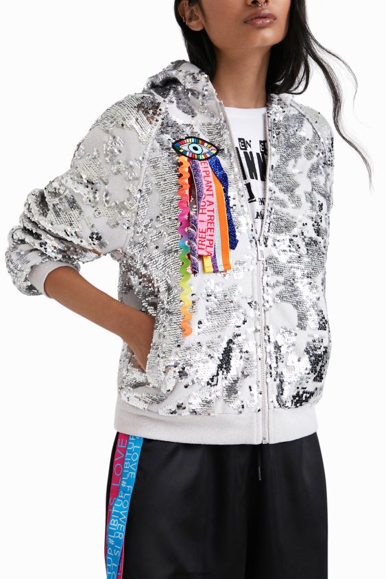 Desigual moterys johnson Hartig džemperis su blizgučiais apranga S606BV1098