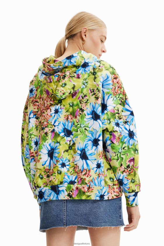 Desigual moterys negabaritinis megztinis su gėlėmis apranga S606BV342