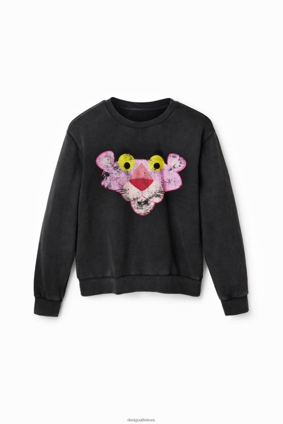 Desigual moterys nuliūdęs rožinės spalvos panteros megztinis apranga S606BV481