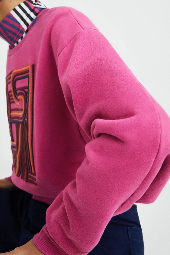 Desigual moterys paprasti siuvinėti pliušiniai megztiniai apranga S606BV1042