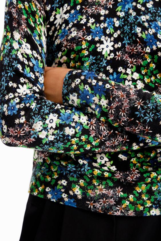Desigual moterys plonas gėlėtas dailus megztinis apranga S606BV273