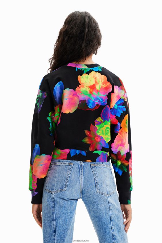 Desigual moterys trumpas gėlėtas rankinis megztinis apranga S606BV651
