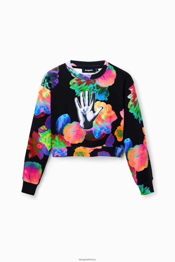 Desigual moterys trumpas gėlėtas rankinis megztinis apranga S606BV651