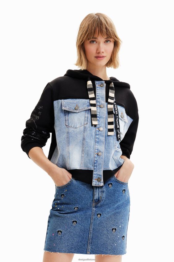Desigual moterys „Disney“ „Mickey Mouse“ džinsinis mini sijonas apranga S606BV661