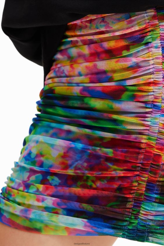 Desigual moterys Gėlėtas rumbuoto tiulio mini sijonas apranga S606BV324