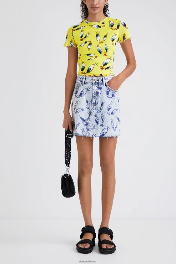 Desigual moterys Tweety džinsinis mini sijonas apranga S606BV468