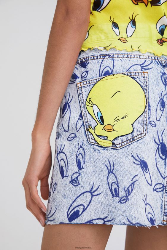 Desigual moterys Tweety džinsinis mini sijonas apranga S606BV468