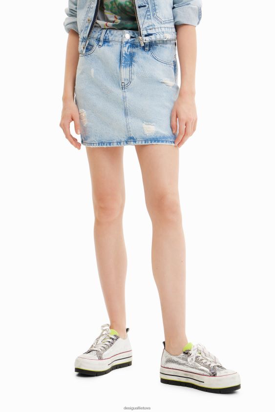 Desigual moterys akys džinsinis mini sijonas apranga S606BV758