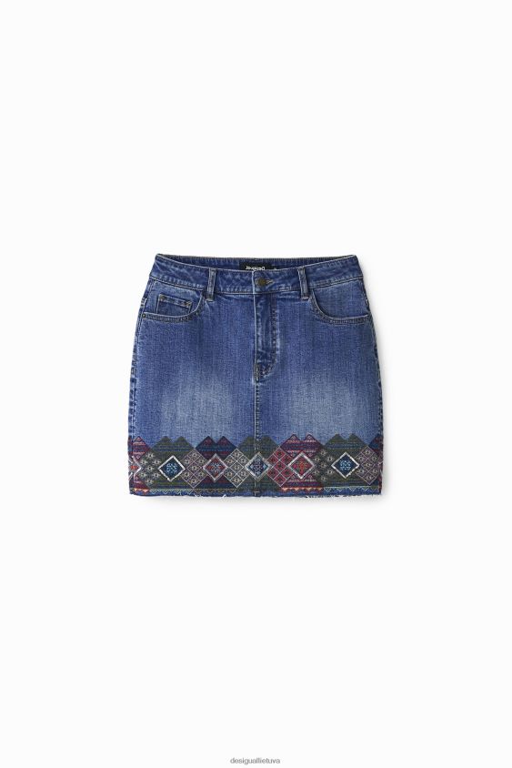 Desigual moterys džinsinis mini sijonas su apvadais apranga S606BV1099