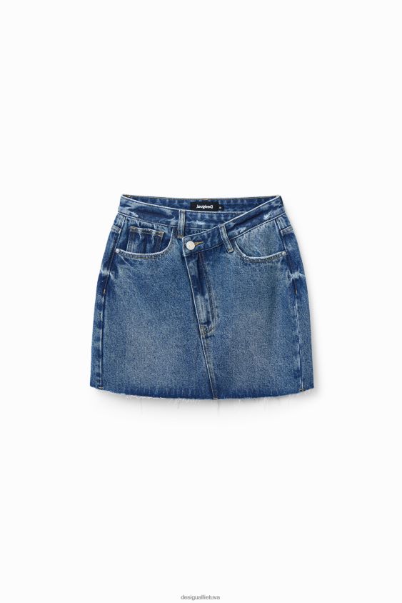 Desigual moterys džinsinis mini sijonas su kryželiu juosmeniu apranga S606BV600