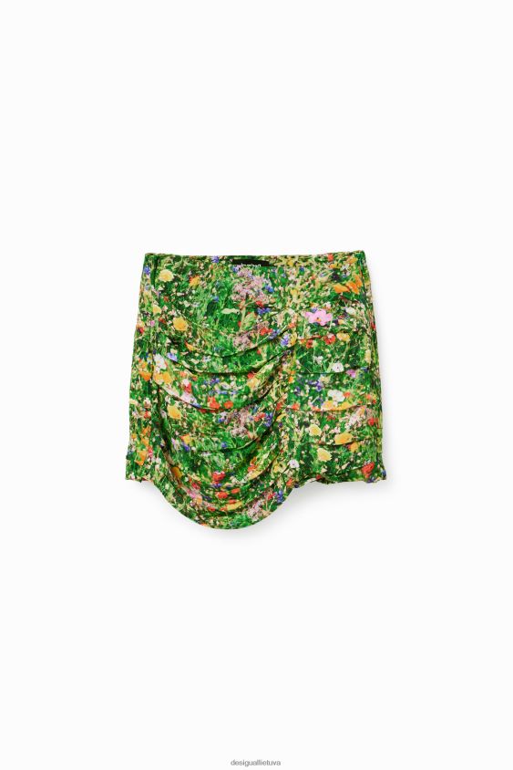 Desigual moterys drapiruotas gėlėtas mini sijonas apranga S606BV573