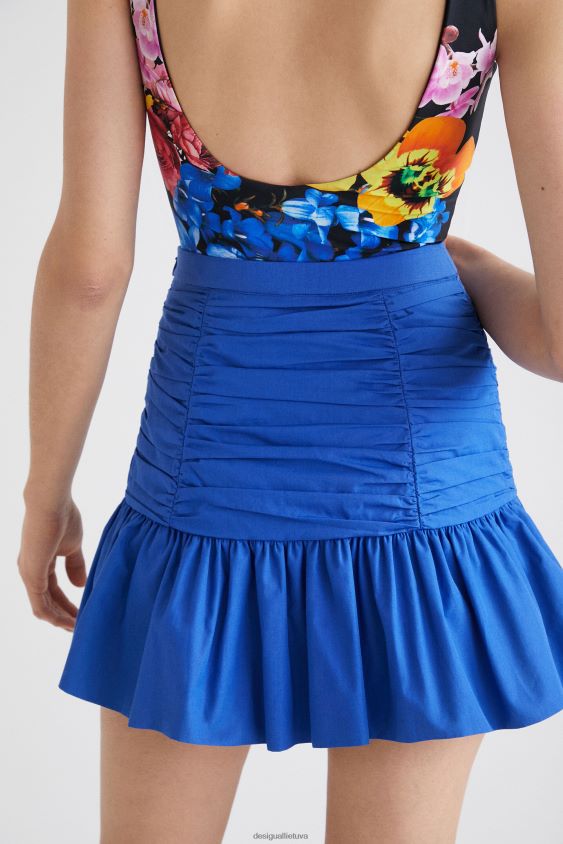 Desigual moterys drapiruotas pūkuotinis mini sijonas apranga S606BV754