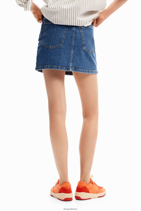 Desigual moterys dygliuotas džinsinis mini sijonas apranga S606BV177