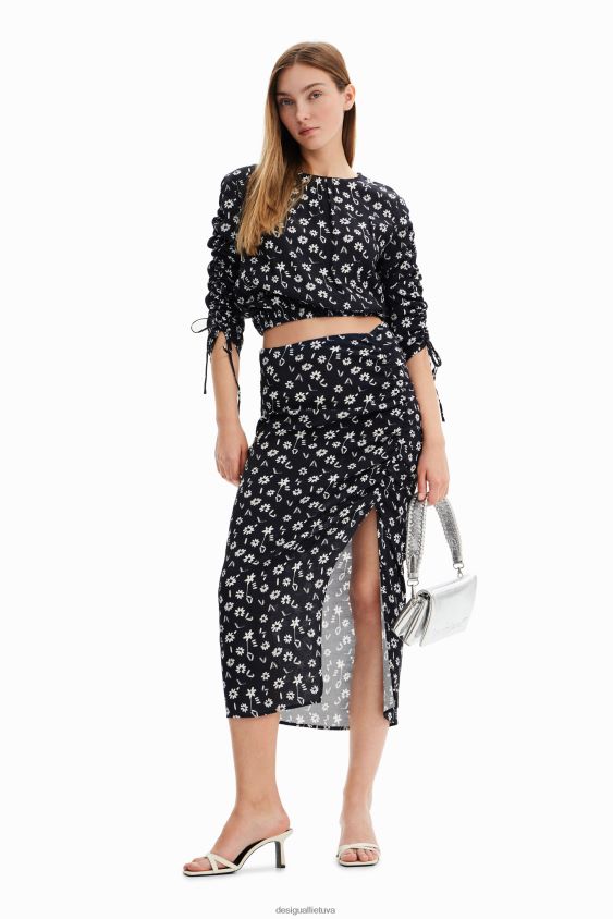 Desigual moterys gėlėtas midi sijonas apranga S606BV760