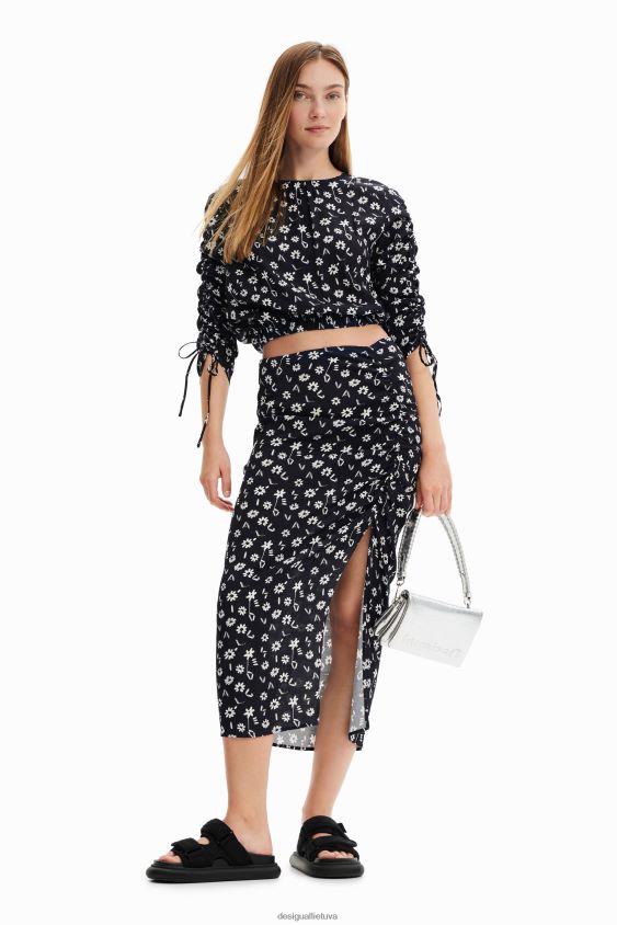 Desigual moterys gėlėtas midi sijonas apranga S606BV760