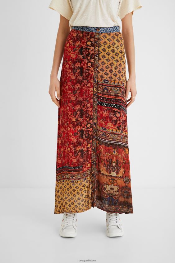 Desigual moterys ilgas gėlėtas sijonas apranga S606BV1133
