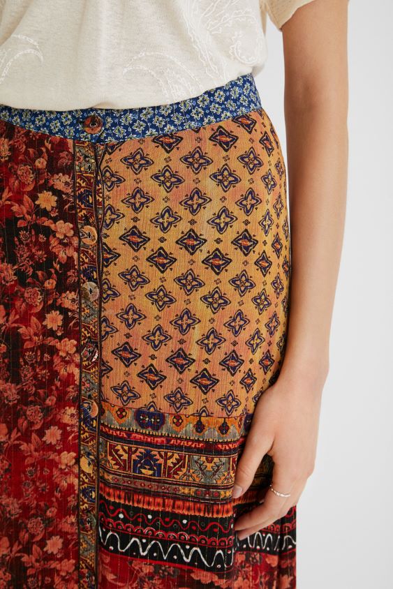 Desigual moterys ilgas gėlėtas sijonas apranga S606BV1133