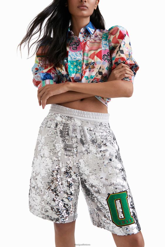 Desigual moterys johnson Hartig blizgučiais puošti šortai apranga S606BV734