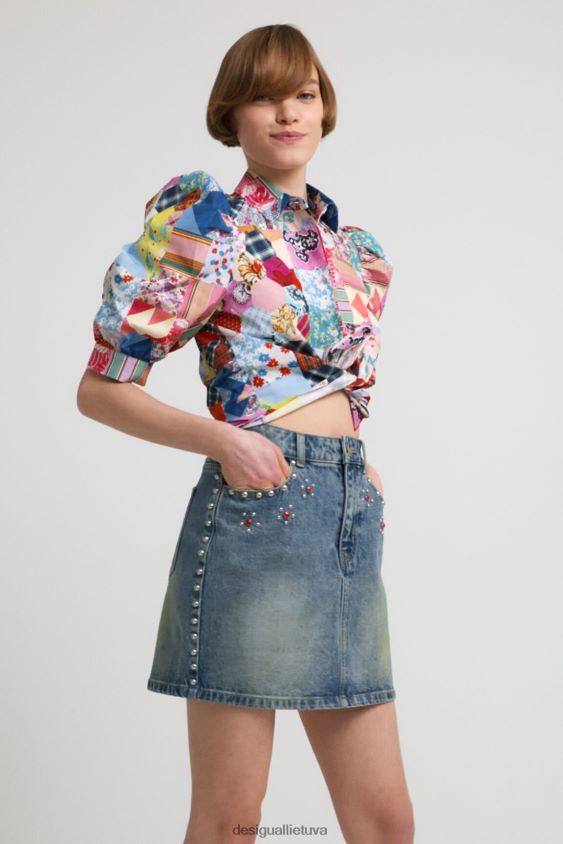 Desigual moterys johnson Hartig dygliuotas mini sijonas apranga S606BV1086