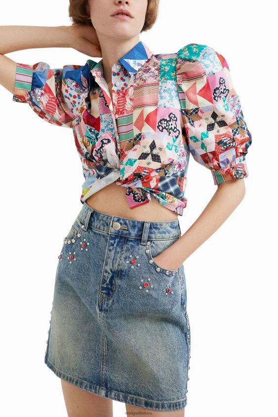 Desigual moterys johnson Hartig dygliuotas mini sijonas apranga S606BV1086