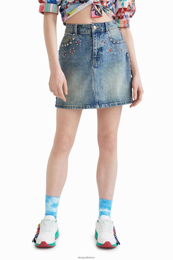 Desigual moterys johnson Hartig dygliuotas mini sijonas apranga S606BV1086