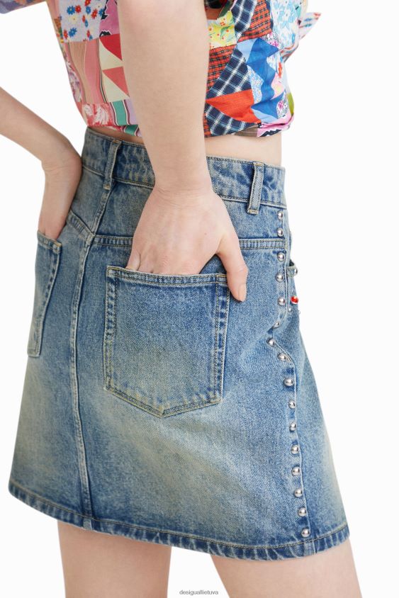 Desigual moterys johnson Hartig dygliuotas mini sijonas apranga S606BV1086