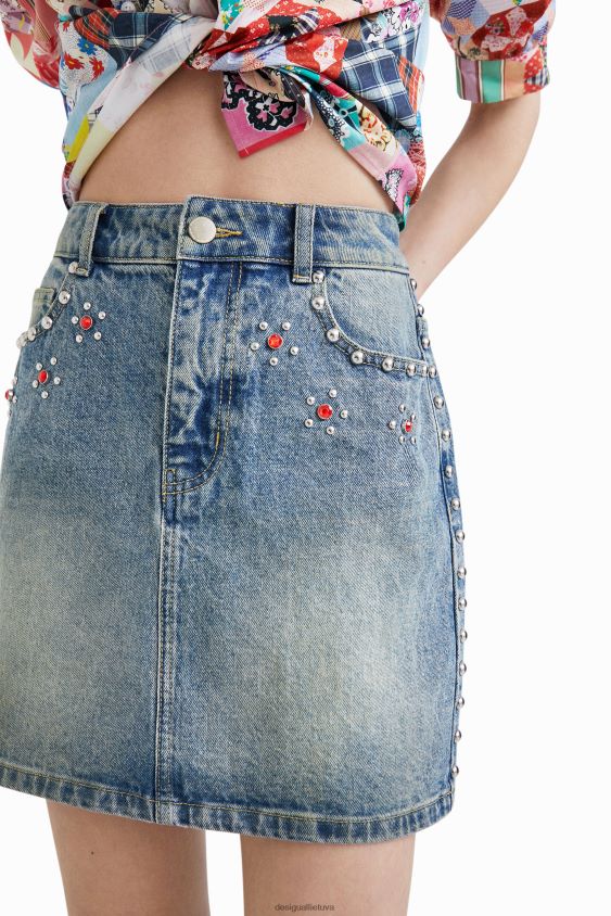 Desigual moterys johnson Hartig dygliuotas mini sijonas apranga S606BV1086