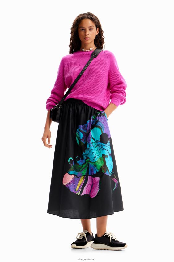 Desigual moterys m. christian Lacroix plaukiojantis midi sijonas apranga S606BV147