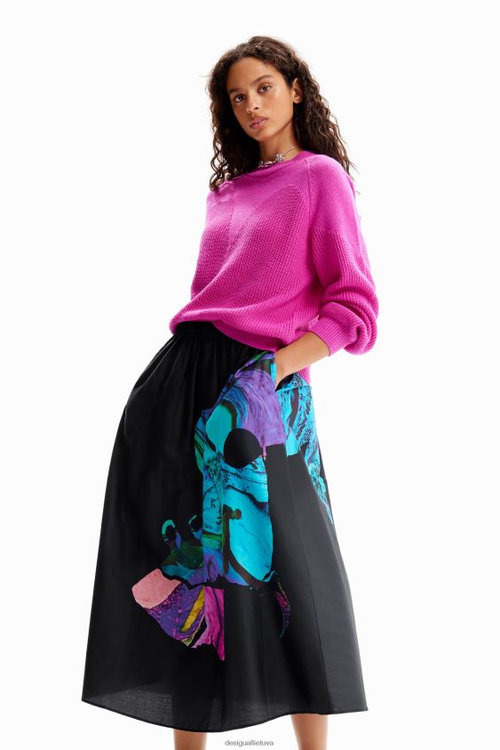 Desigual moterys m. christian Lacroix plaukiojantis midi sijonas apranga S606BV147