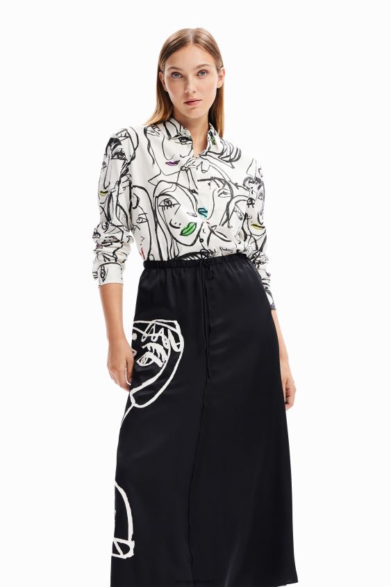 Desigual moterys meniško veido midi sijonas apranga S606BV132