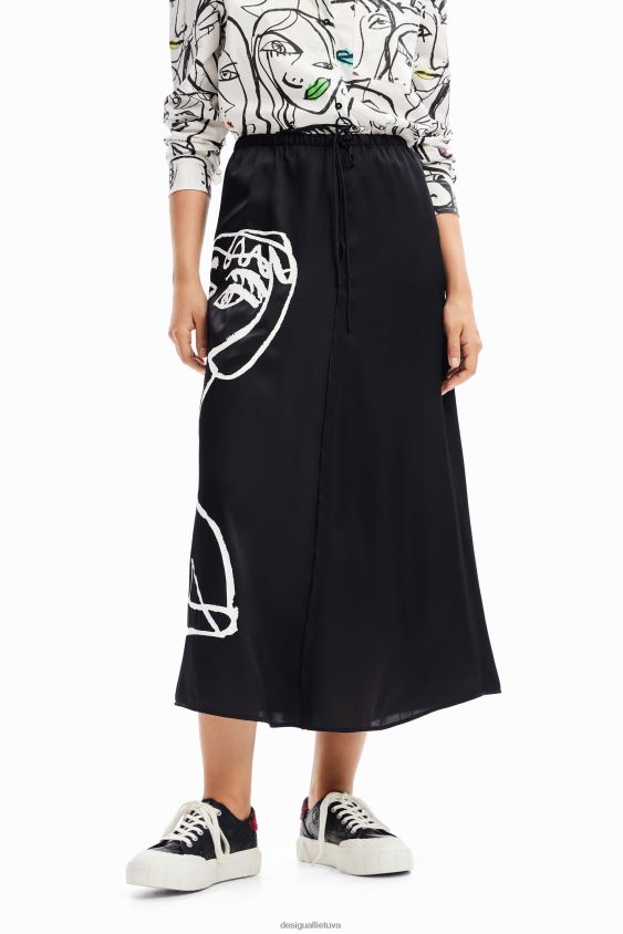 Desigual moterys meniško veido midi sijonas apranga S606BV132