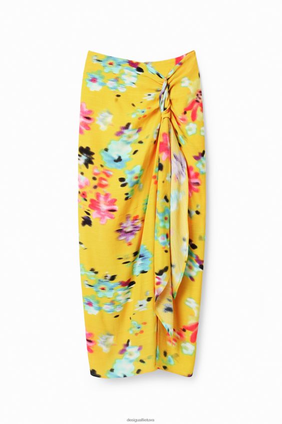 Desigual moterys nosine su skeltu midi sijonu apranga S606BV725