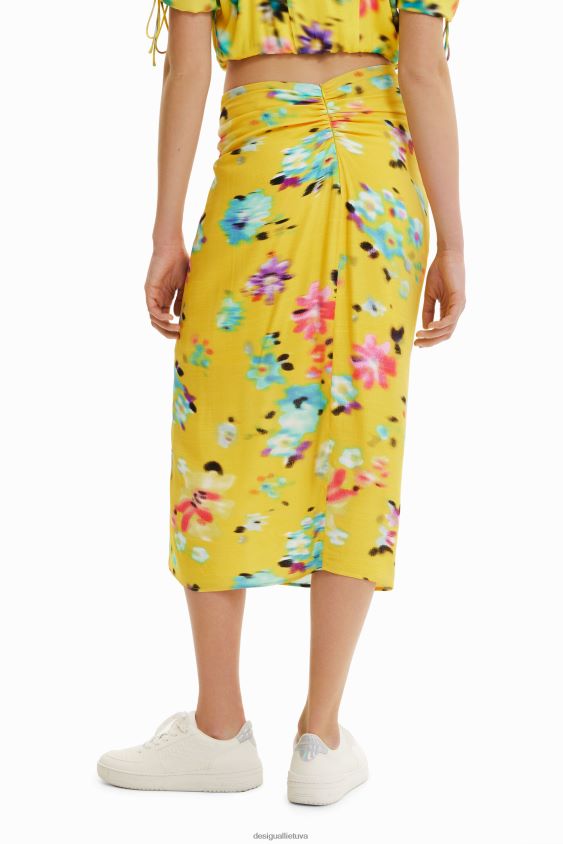 Desigual moterys nosine su skeltu midi sijonu apranga S606BV725
