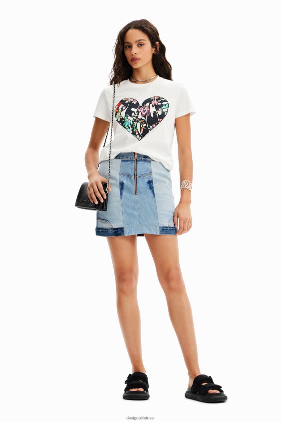 Desigual moterys perdirbtas džinsinis mini sijonas apranga S606BV916