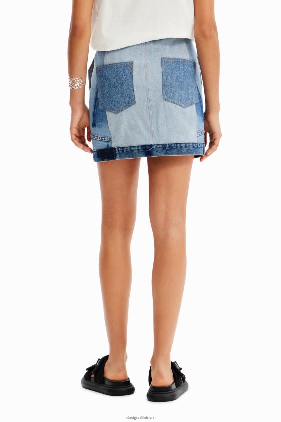 Desigual moterys perdirbtas džinsinis mini sijonas apranga S606BV916