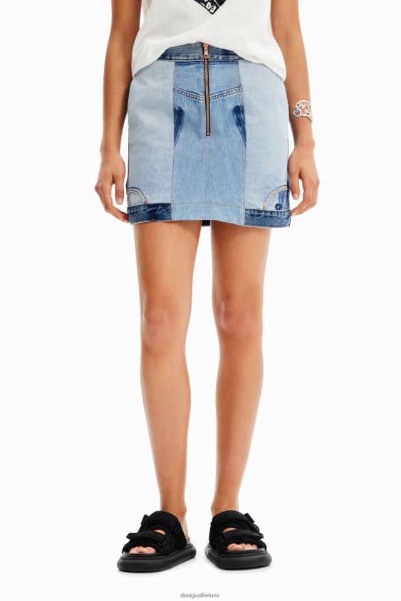 Desigual moterys perdirbtas džinsinis mini sijonas apranga S606BV916